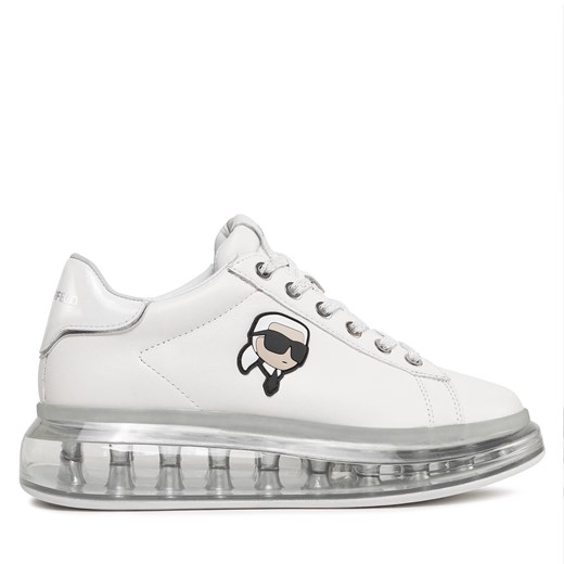 Sneakersy KARL LAGERFELD KL62630N White Lthr w/Silver 01S ze sklepu eobuwie.pl w kategorii Buty sportowe damskie - zdjęcie 170840605