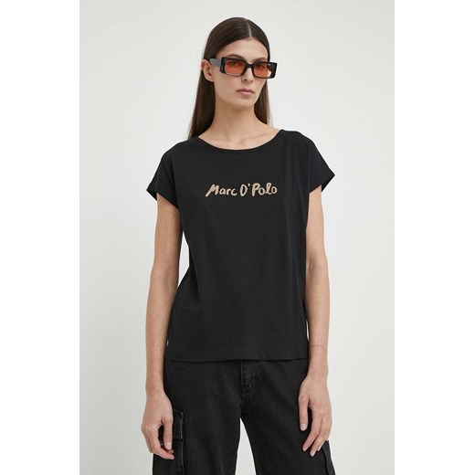 Marc O&apos;Polo t-shirt bawełniany damski kolor czarny ze sklepu ANSWEAR.com w kategorii Bluzki damskie - zdjęcie 170841348