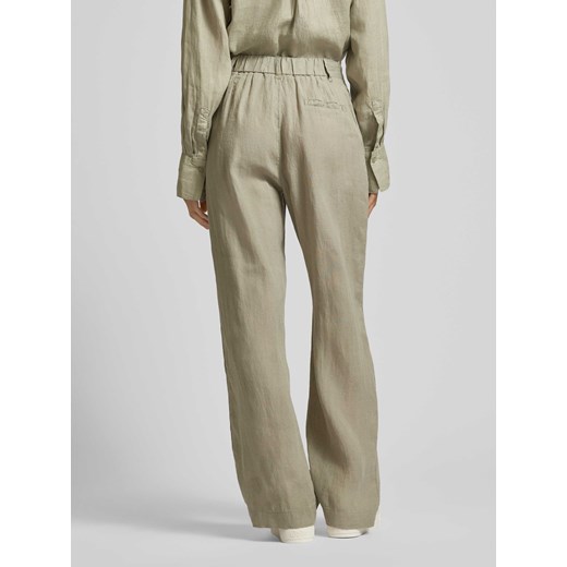 Spodnie z lnu w jednolitym kolorze Gina Tricot XL Peek&Cloppenburg 