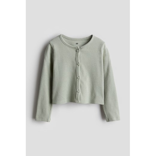 H & M - Kardigan z dżerseju w prążki - Zielony ze sklepu H&M w kategorii Swetry damskie - zdjęcie 170842759