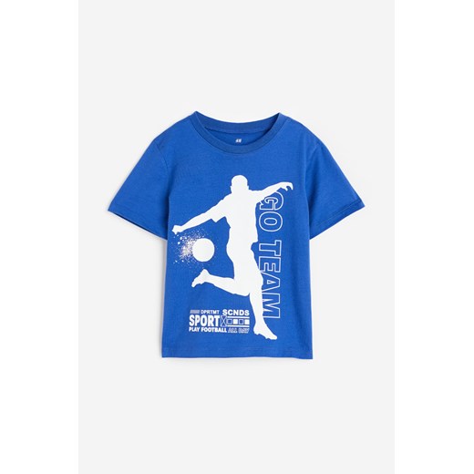 H & M - Bawełniany T-shirt - Niebieski ze sklepu H&M w kategorii T-shirty chłopięce - zdjęcie 170842896