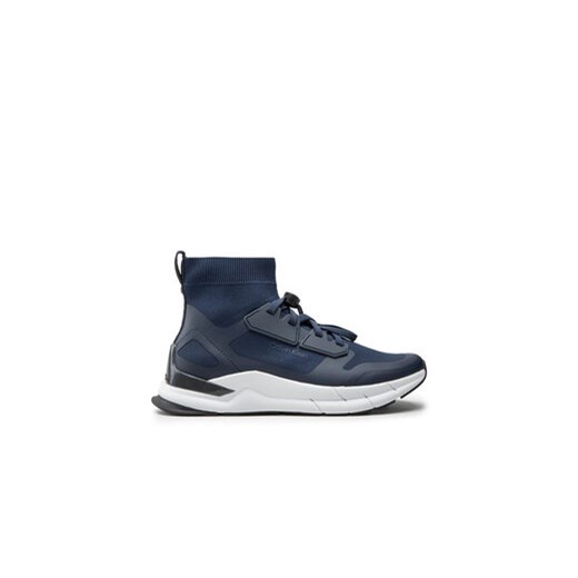 Calvin Klein Sneakersy Recycled High-Top Sock Trainers HM0HM00760 Granatowy ze sklepu MODIVO w kategorii Buty sportowe męskie - zdjęcie 170846758
