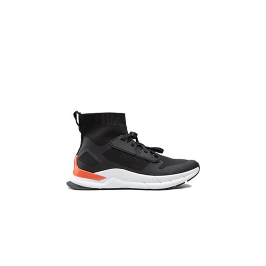 Calvin Klein Sneakersy High Top Lace Up Knit HM0HM00760 Czarny ze sklepu MODIVO w kategorii Buty sportowe męskie - zdjęcie 170849478