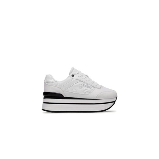 Guess Sneakersy Hansin FL5HNS PEL12 Biały ze sklepu MODIVO w kategorii Buty sportowe damskie - zdjęcie 170849837