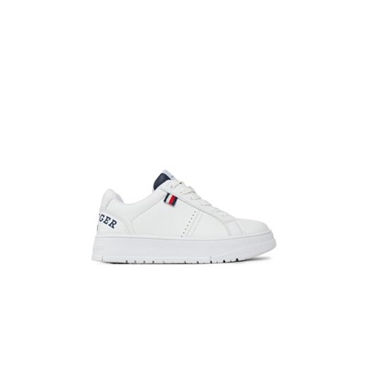 Tommy Hilfiger Sneakersy Logo Low Cut Lace-Up Sneaker T3X9-33360-1355 M Biały ze sklepu MODIVO w kategorii Buty sportowe dziecięce - zdjęcie 170850008