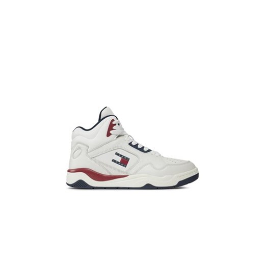 Tommy Jeans Sneakersy Tjm Basket Mid Top EM0EM01318 Biały ze sklepu MODIVO w kategorii Buty sportowe męskie - zdjęcie 170850098