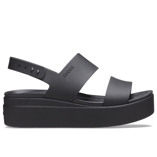 Klapki Crocs Brooklyn Low Wedge 206453-060 - czarne ze sklepu streetstyle24.pl w kategorii Sandały damskie - zdjęcie 170850677