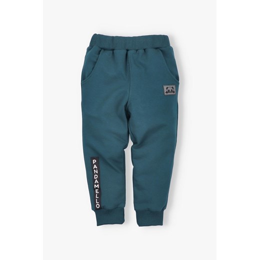 Spodnie chłopięce bawełniane Pandamello ciemnozielone ze sklepu 5.10.15 w kategorii Spodnie chłopięce - zdjęcie 170850706