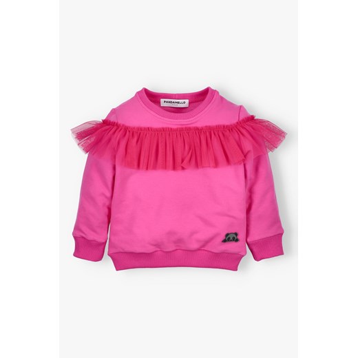 Różowa bluza dla dziewczynki z tiulową falbanką ze sklepu 5.10.15 w kategorii Bluzy dziewczęce - zdjęcie 170850715