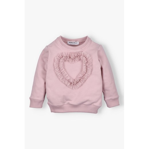 Bluza dla dziewczynki  z sercem jasnoróżowa ze sklepu 5.10.15 w kategorii Bluzy dziewczęce - zdjęcie 170850788