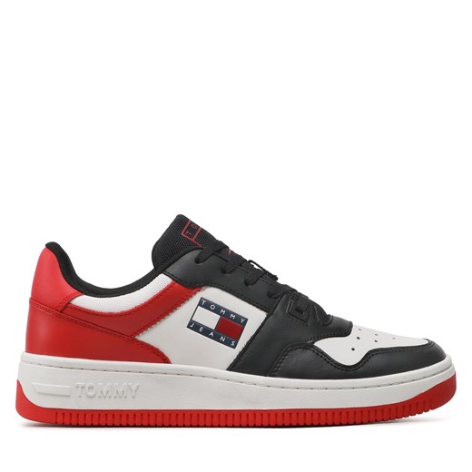 Sneakersy Tommy Jeans Basket Leather EM0EM01162 Deep Crimson XNL ze sklepu eobuwie.pl w kategorii Buty sportowe męskie - zdjęcie 170854246
