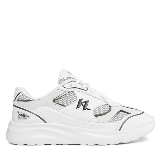 Sneakersy KARL LAGERFELD KL53620 White Lthr/Textile 411 ze sklepu eobuwie.pl w kategorii Buty sportowe męskie - zdjęcie 170854805