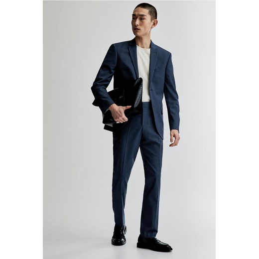 H & M - Spodnie garniturowe Slim Fit - Niebieski ze sklepu H&M w kategorii Spodnie męskie - zdjęcie 170855107