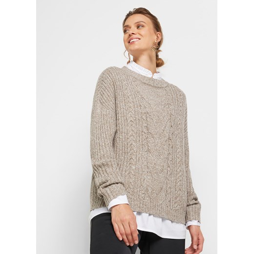 Sweter w warkocze ze sklepu bonprix w kategorii Swetry damskie - zdjęcie 170860909