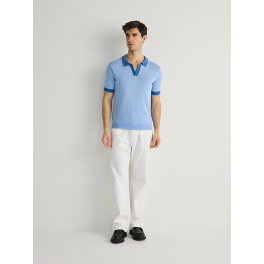 Reserved - Koszulka polo regular fit - jasnoniebieski ze sklepu Reserved w kategorii T-shirty męskie - zdjęcie 170862846