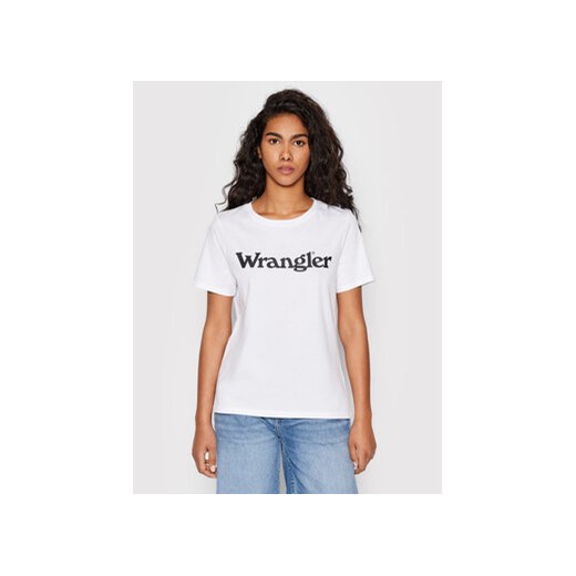 Wrangler T-Shirt W7N4GH989 112146405 Biały Regular Fit ze sklepu MODIVO w kategorii Bluzki damskie - zdjęcie 170864166