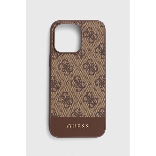 Guess etui na telefon iPhone 15 Pro Max 6.7&quot; kolor brązowy Guess ONE ANSWEAR.com