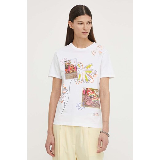 PS Paul Smith t-shirt bawełniany damski kolor biały ze sklepu ANSWEAR.com w kategorii Bluzki damskie - zdjęcie 170867275