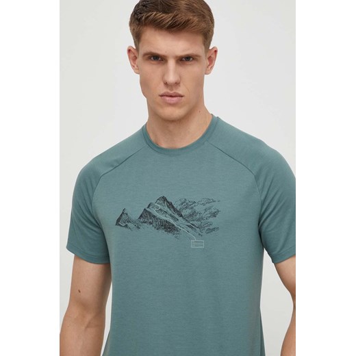 Mammut t-shirt sportowy Mountain kolor zielony z nadrukiem ze sklepu ANSWEAR.com w kategorii T-shirty męskie - zdjęcie 170867449