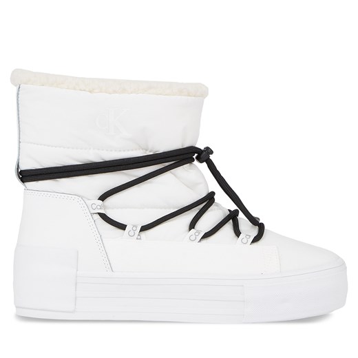Sneakersy Calvin Klein Jeans Bold Vulc Flatf Snow Boot Wn YW0YW01181 Bright White/Black YBR ze sklepu eobuwie.pl w kategorii Śniegowce damskie - zdjęcie 170867607