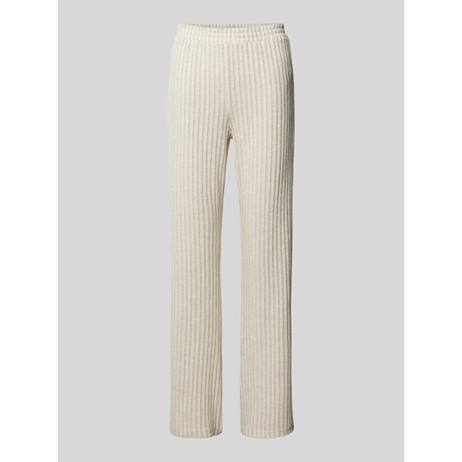 Spodnie o kroju regular fit z prążkowaną fakturą model ‘SEA OF DREAMS’ ze sklepu Peek&Cloppenburg  w kategorii Spodnie damskie - zdjęcie 170868797