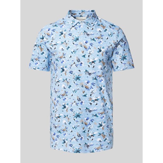 Koszulka polo ze wzorem na całej powierzchni model ‘HERMANOS’ ze sklepu Peek&Cloppenburg  w kategorii T-shirty męskie - zdjęcie 170869206