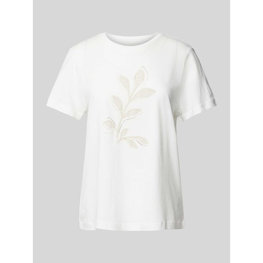T-shirt z nadrukiem z motywem i wyhaftowanym motywem ze sklepu Peek&Cloppenburg  w kategorii Bluzki damskie - zdjęcie 170869316