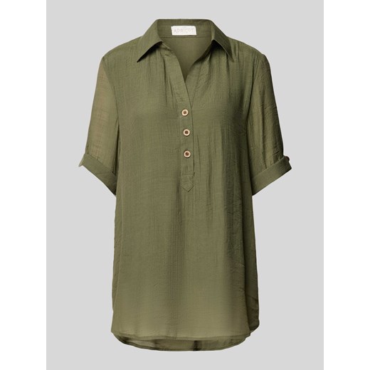 Bluzka z kołnierzem z lamówką ze sklepu Peek&Cloppenburg  w kategorii Koszule damskie - zdjęcie 170869369