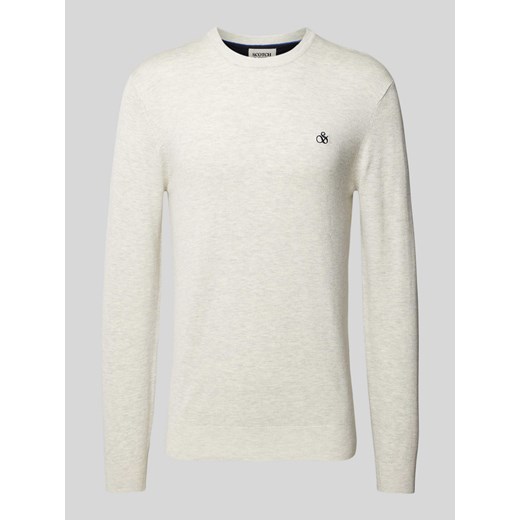 Sweter z dzianiny z wyhaftowanym logo model ‘Essentials’ ze sklepu Peek&Cloppenburg  w kategorii Swetry męskie - zdjęcie 170869559