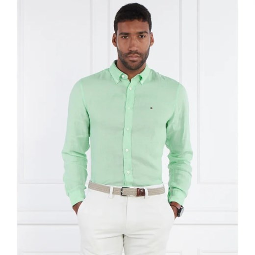 Tommy Hilfiger Lniana koszula PIGMENT DYED | Regular Fit ze sklepu Gomez Fashion Store w kategorii Koszule męskie - zdjęcie 170873659