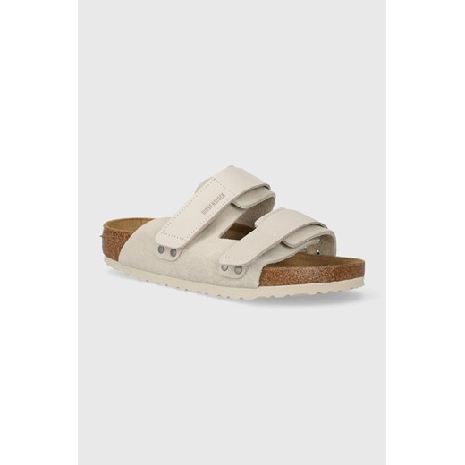 Birkenstock klapki zamszowe Uji damskie kolor biały 1024800 39 PRM
