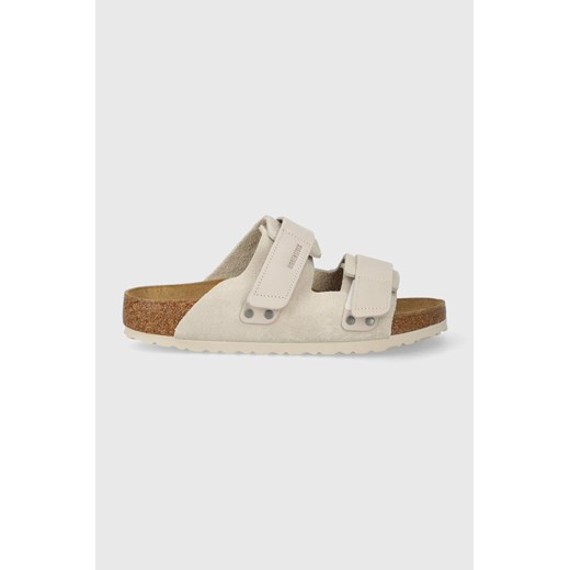 Birkenstock klapki zamszowe Uji damskie kolor biały 1024800 41 PRM