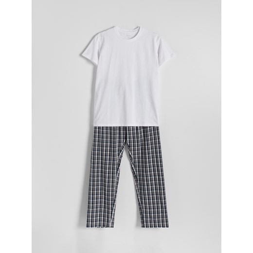 Reserved - Dwuczęściowa piżama - biały ze sklepu Reserved w kategorii Piżamy męskie - zdjęcie 170875278