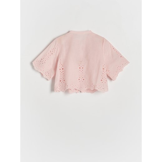 Reserved - Ażurowa koszula z bawełny - pastelowy róż Reserved 158 (12 lat) Reserved