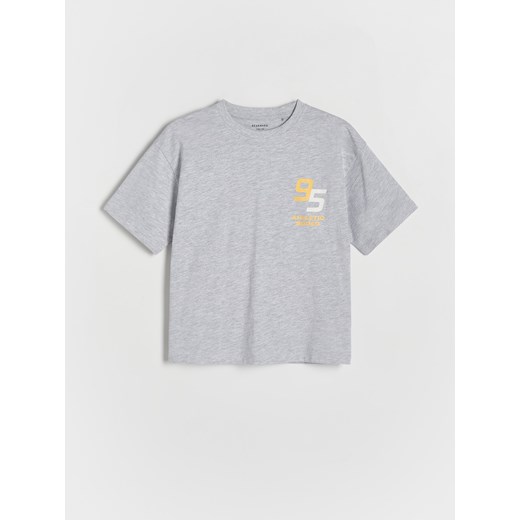 Reserved - T-shirt oversize z nadrukiem - jasnoszary ze sklepu Reserved w kategorii T-shirty chłopięce - zdjęcie 170875699