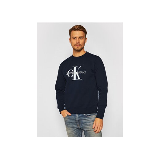 Calvin Klein Jeans Bluza Monogram Logo J30J314313 Granatowy Regular Fit XL MODIVO wyprzedaż