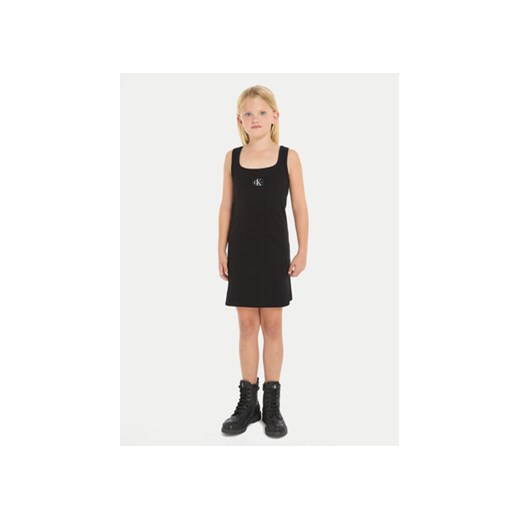 Calvin Klein Jeans Sukienka letnia Badge IG0IG02471 Czarny Regular Fit ze sklepu MODIVO w kategorii Sukienki dziewczęce - zdjęcie 170878888