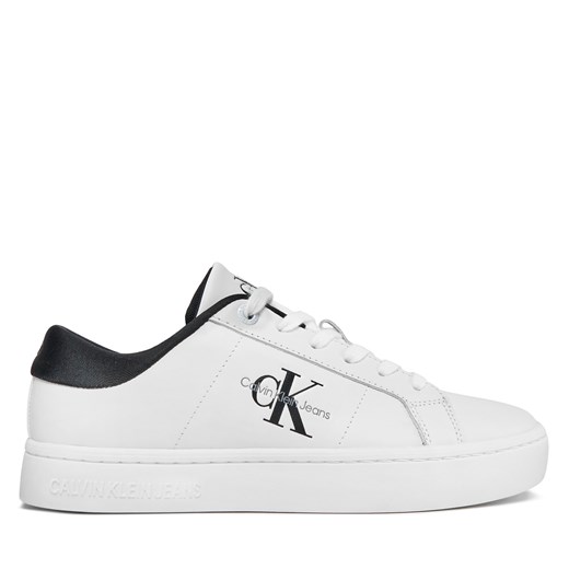 Sneakersy Calvin Klein Jeans Classic Cupsole Lowlaceup Lth Wn YW0YW01444 Bright White/Black 0GM ze sklepu eobuwie.pl w kategorii Buty sportowe damskie - zdjęcie 170879396