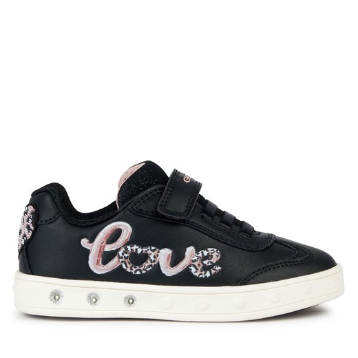 Sneakersy Geox J Skylin Girl J368WA 054AS C0869 M Black/Lt Pink Geox 24 promocyjna cena eobuwie.pl