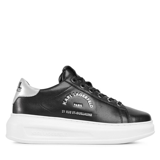 Sneakersy KARL LAGERFELD KL62538 Black Lthr W/Silver ze sklepu eobuwie.pl w kategorii Buty sportowe damskie - zdjęcie 170880755