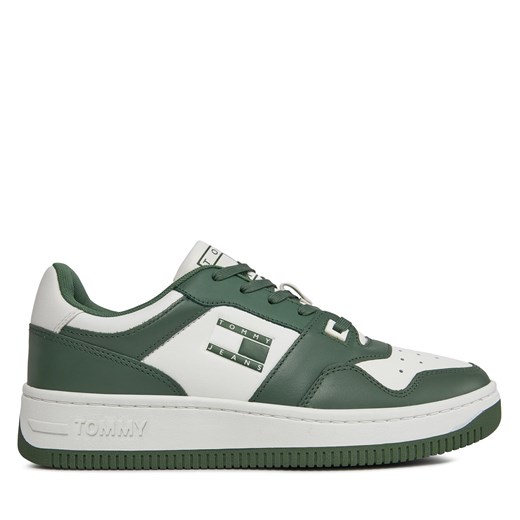 Sneakersy Tommy Jeans Basket Premium EM0EM01216 Zielony ze sklepu eobuwie.pl w kategorii Buty sportowe męskie - zdjęcie 170880756