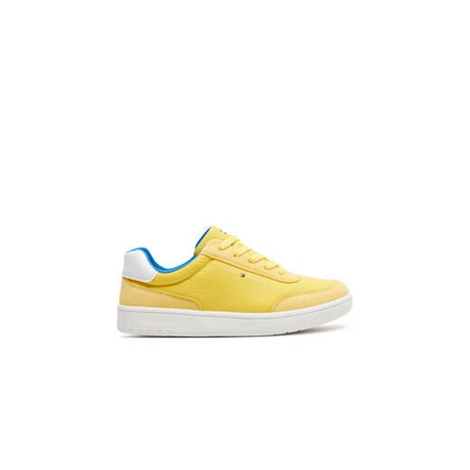 Tommy Hilfiger Sneakersy Low Cut Lace-Up Sneaker T3X9-33351-1694 S Żółty ze sklepu MODIVO w kategorii Trampki dziecięce - zdjęcie 170882116