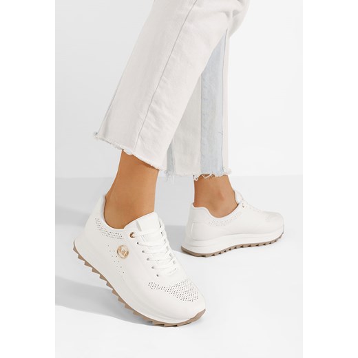 Białe buty sportowe damskie Zapatos bez zapięcia 