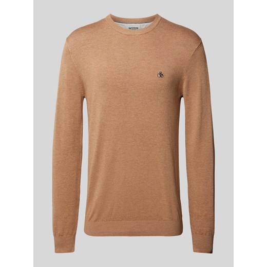 Sweter z dzianiny z wyhaftowanym logo model ‘Essentials’ ze sklepu Peek&Cloppenburg  w kategorii Swetry męskie - zdjęcie 170885665