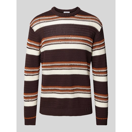 Sweter z dzianiny w paski ze sklepu Peek&Cloppenburg  w kategorii Swetry męskie - zdjęcie 170885847
