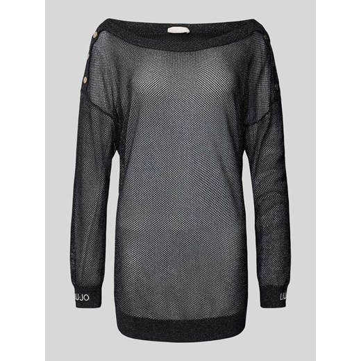 Sweter z mieszanki wiskozy o półprzezroczystym designie ze sklepu Peek&Cloppenburg  w kategorii Swetry damskie - zdjęcie 170886025