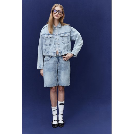 H & M - Krótka kurtka dżinsowa - Niebieski ze sklepu H&M w kategorii Kurtki damskie - zdjęcie 170886306