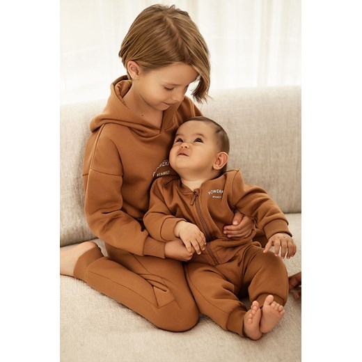Bluza niemowlęca rozpinana brązowa - Powerful #Family ze sklepu 5.10.15 w kategorii Bluzy i swetry - zdjęcie 170888647