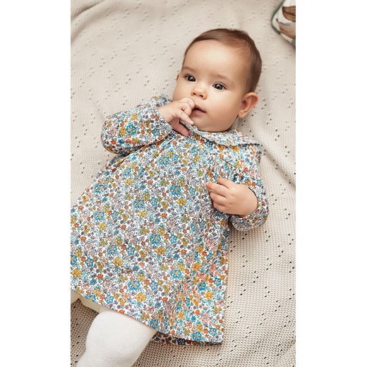 Bawełniane sukienko-body niemowlęce w kwiaty 5.10.15. 80 5.10.15