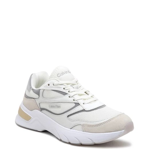 Buty sportowe damskie Calvin Klein sneakersy na płaskiej podeszwie wiązane z tworzywa sztucznego